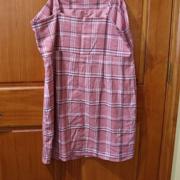 Forever 21 Plus Pink Plaid Mini Dress 1X - Picture 7 of 11
